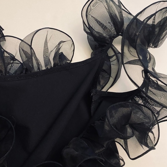 Free People Black Ruffled Bodysuit - Picture 5 of 9